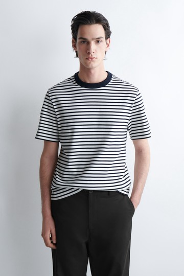 男裝 雙面棉質圓領T恤