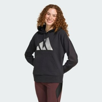 Adidas 愛迪達 W Hol Met Hd JV8526 女 連帽上衣 帽t 連帽長袖 黑 銀 亞版