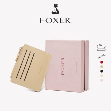 FOXER 短錢包信用卡夾迷你便攜式零錢包女士錢包