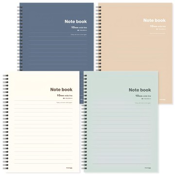 moong9 Moongu 3000 寬行筆記本 4入組  混合顏色  1組