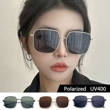 【新品】韓國方框偏光太陽眼鏡 明星款超輕量金屬時尚墨鏡 男女適用 防眩光 抗UV400