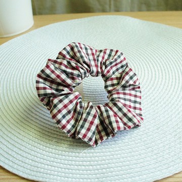 Lovely【學院格紋髮束、紅綠格】大腸圈