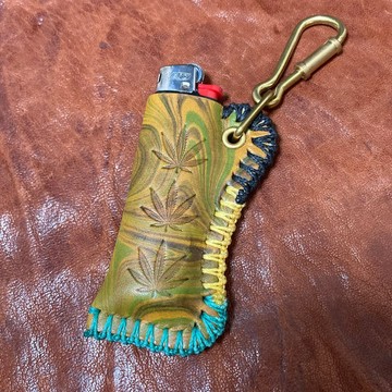 -Jamaica- 大理石紋皮革 Bic 打火機套