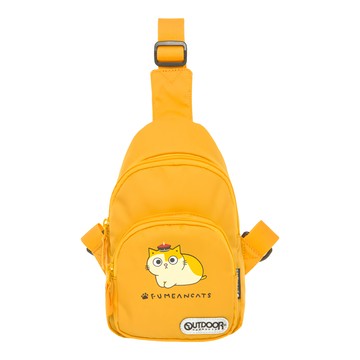 OUTDOOR PRODUCTS Fumeancats 黃阿瑪 單肩包 2L容量 拉鍊開合  15 x 4.5 x 25cm  黃色