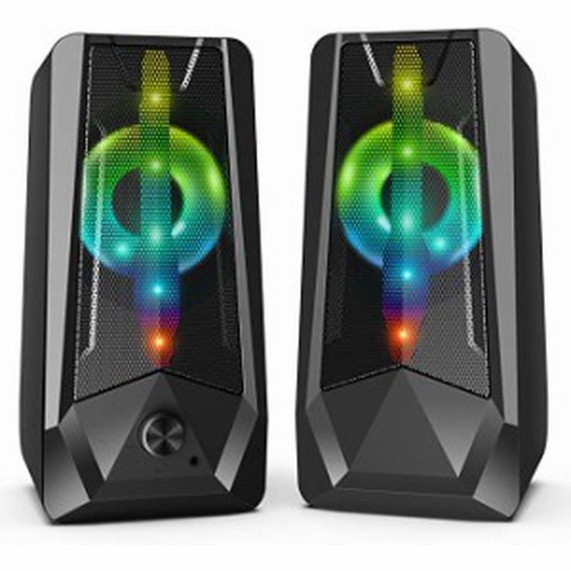 Pc ゲーミングスピーカー 16w重低音 パソコンスピーカー Rgbカラーライトaux接続 3 5mm入力 Mp3 タブレット テレビ スマホ ゲーム機など 通販 Lineポイント最大10 0 Get Lineショッピング