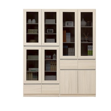 直人木業-DORIS現代風玻璃書櫃組160公分(下抽80公分+中抽80公分)