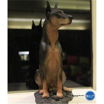 仿真動物設計杜賓獵犬帶底座裝飾品工藝品