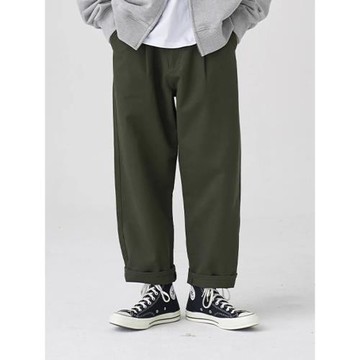 韓單 TOFFEE 單褶 寬腿 純棉 棉質 薄款 錐形 長褲  休閑褲