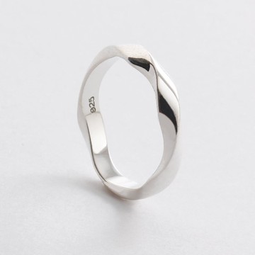 炫耀 925銀 扭轉戒指  銀  12號(16.6mm)