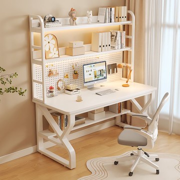 ????【穩固承重】電腦桌臺式家用一體小戶型書桌書架洞洞學生組合臥室轉角書桌