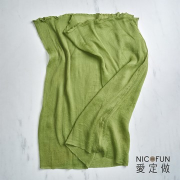 NicoFun 愛定做 浪漫60 柳葉絲披肩式寬版圍脖(一入 四季可戴 領巾髮帶 髮箍 桑蠶絲巾 皺褶絲巾 真絲)