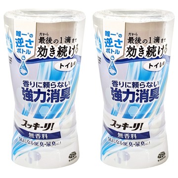 EARTH 地球製藥 廁所芳香除臭劑 無香料 強力消臭 倒立滴液設計  400ml  2瓶