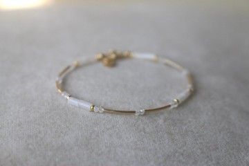 手鍊 月光石 14k包金 - 星空 -