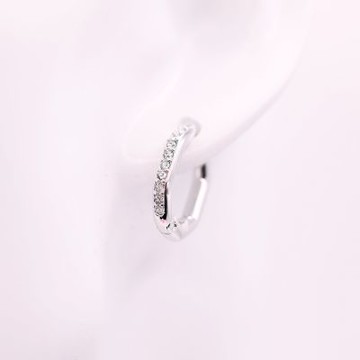 SWAROVSKI 施華洛世奇 Dextera 大圈耳環 八邊形 鍍白金色