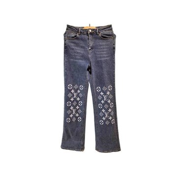 【二手精品 9.9成新】Louis Vuitton Monogram 丹寧長褲(36腰)(剪水洗標) 編號S140