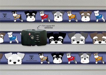 TSA海關密碼鎖行李帶雪納莎犬圖案