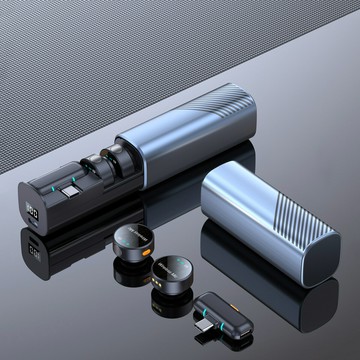 跨境新款無線領夾麥克風私模小巧圓麥抽拉充電倉直播麥降噪廠家【宜家良品百貨】