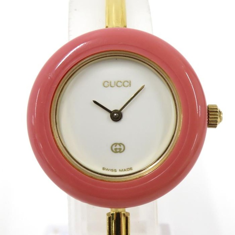 中古】GUCCI レディース腕時計 チェンジベゼル クオーツ SS GP ...