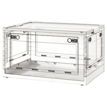 ONE HOUSE 五開門大容量巨無霸折疊收納箱 OH-Q210 100L  66 x 47 x 38.5cm  透明箱體 + 象牙白  1個