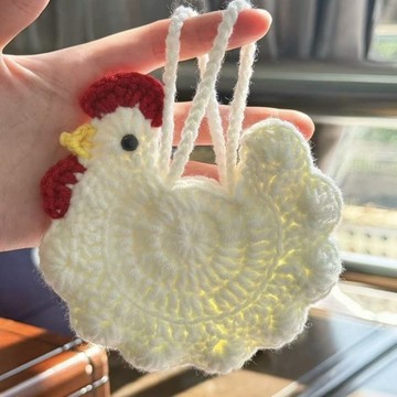 48出貨 2026 DIY 鈎針手作 大公雞包雞蛋兜零錢包可愛鉤織迷你鉤針手工編織diy耳機包大公雞