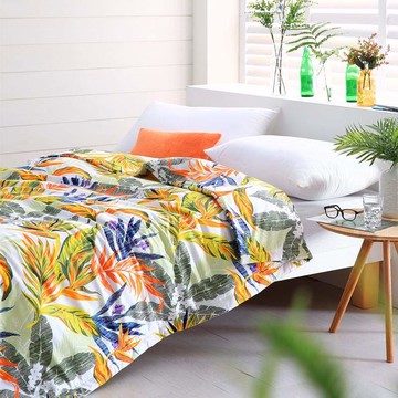 天堂-綠-300織精梳棉四季涼被-單人(5X6尺)