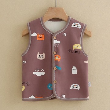 兒童馬甲春秋上衣保暖坎肩嬰兒開衫男童女童小馬夾加絨寶寶背心