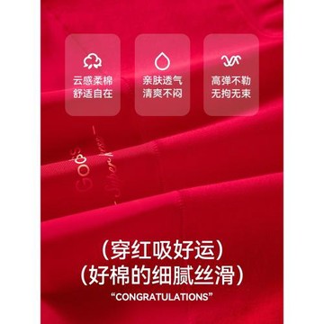 帕蘭朵女士純棉紅內褲本命年全棉抑菌襠結婚蛇年高腰女生三角短褲