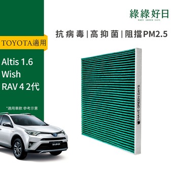 適用 TOYOTA 豐田 Altis 1.6 / Wish /RAV 4 二代 汽車濾網 HEPA冷氣濾芯 GTY001