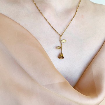 復古小王子的玫瑰花 項鍊