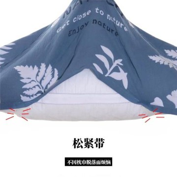 老式吸汗家用枕巾棉紗布一對裝固定綁帶防滑不脫落棉枕頭蓋巾C&