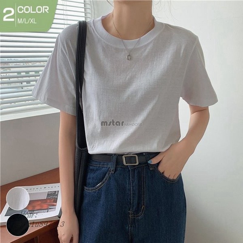 Tシャツ レディース 半袖 シャツ 夏 カットソー 綿 白シャツ クルーネック 英字柄 プリント 通販 Lineポイント最大0 5 Get Lineショッピング