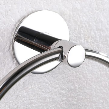不銹鋼毛巾架免打孔毛巾環拉絲圓形毛巾環浴室毛巾掛浴室掛件