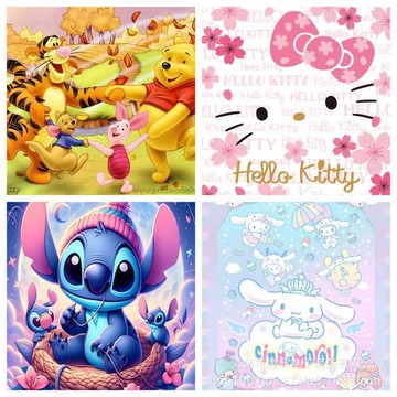 亞馬遜temu卡通圖案史迪奇玉桂狗kitty貓維尼熊圖案蓋毯毯子