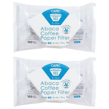 CAFEC 麻纖維梯形濾紙 ABACA AB102-100W 白色 3~5杯份  100個  2包