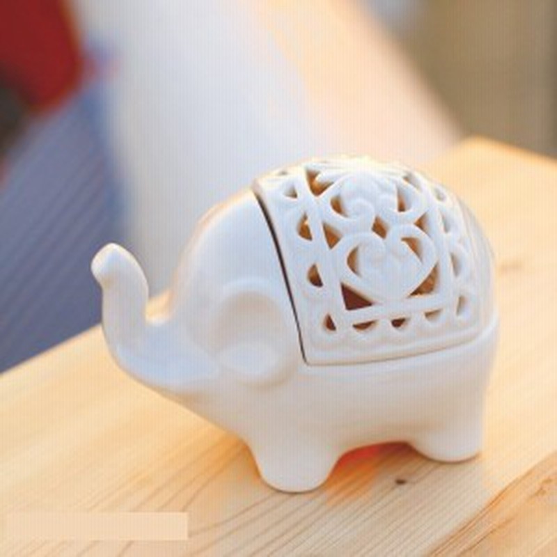 置物 象 陶器製 アロマポット 小物入れ 透かし彫り ホワイト 通販 Lineポイント最大get Lineショッピング
