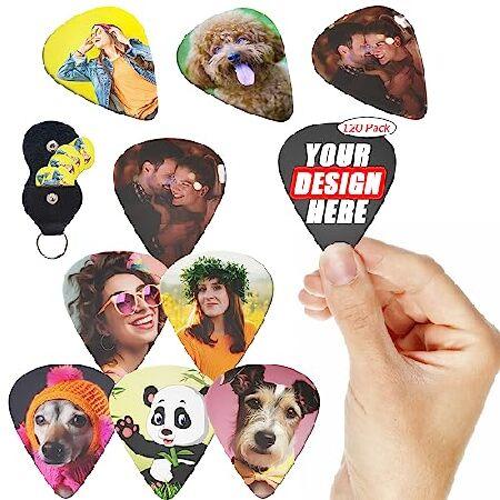 120 Pack Custom Guitar Picks Personalized Guitar Picks Design Your Own Text Photo Logo Guitar Accessories for Guitar Bass Player Dad Boyfri 並行輸入品