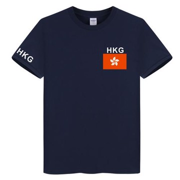 香港Hong Kong隊隊服戶外運動休閑純棉短袖圓領t恤衫夏足球訓練服