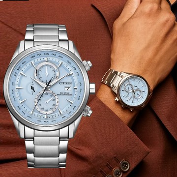 CITIZEN星辰 GENTS系列 天空之鷹 電波時計 萬年曆 光動能腕錶 43mm/AT8260-69M