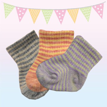 Weicker 唯可 日製新生兒短襪3入組(條紋素色)【悅兒園婦幼生活館】