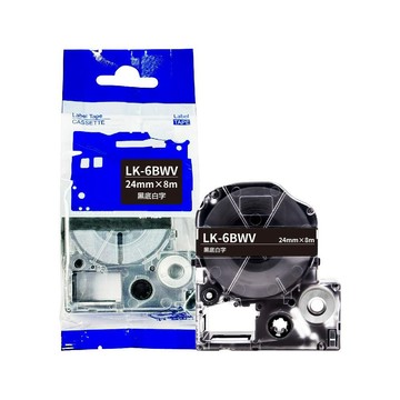 EPSON LK6BWV 黑底白字 副廠標籤帶 24mm