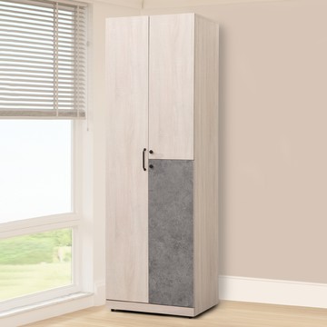 【Homelike】喜家居2尺雙吊三門衣櫃(清水模拼色)(2233)