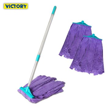VICTORY-輕量省力伸縮超細纖維除塵吸水拖把-大(1拖2替換頭)#1025105