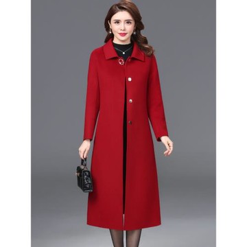 高端輕奢雙面羊絨大衣女長款羊毛呢外套2025秋冬中年媽媽裝呢大衣