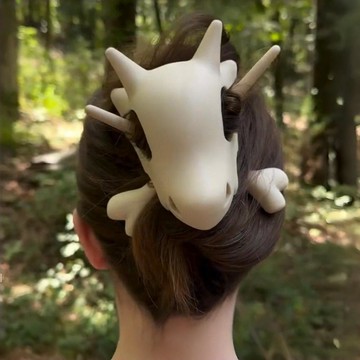 新上架👉卡拉卡拉髮簪3d打印後腦勺髮卡可愛森系頭骨髮飾創意個性拍照道具交換禮物 送朋友禮物