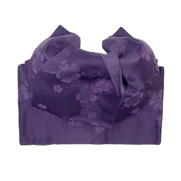 日本製 一體成型 魔術貼 蝴蝶結 浴衣 和服 腰封 紫色