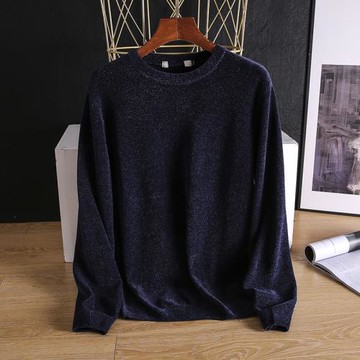 品質好貨！老王力薦！雪尼爾圓領針織打底衫男一線品牌剪標上衣潮