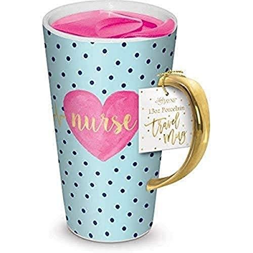 (Nurse Heart) Lady Jayne 380ml Ceramic Coffee Travel Mug with Lid (Nurse