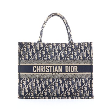 Dior 迪奧 深藍色 帆布 Book Tote M 手提包 M1296ZRIW_M828 【二手名牌BRAND OFF】