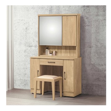 【MUNA 家居】鋼刷橡木3尺鏡台(165)(含椅)(共兩色)鋼刷橡木色