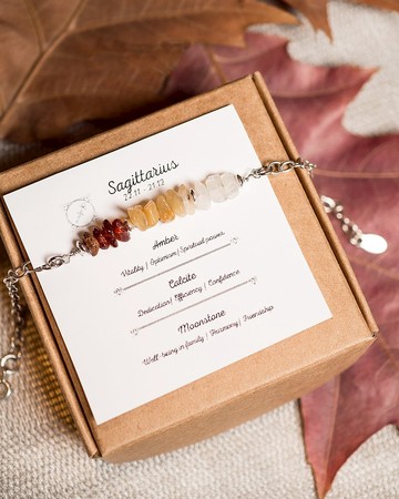 射手座手鍊，925銀，生碧璽，方解石，月光石